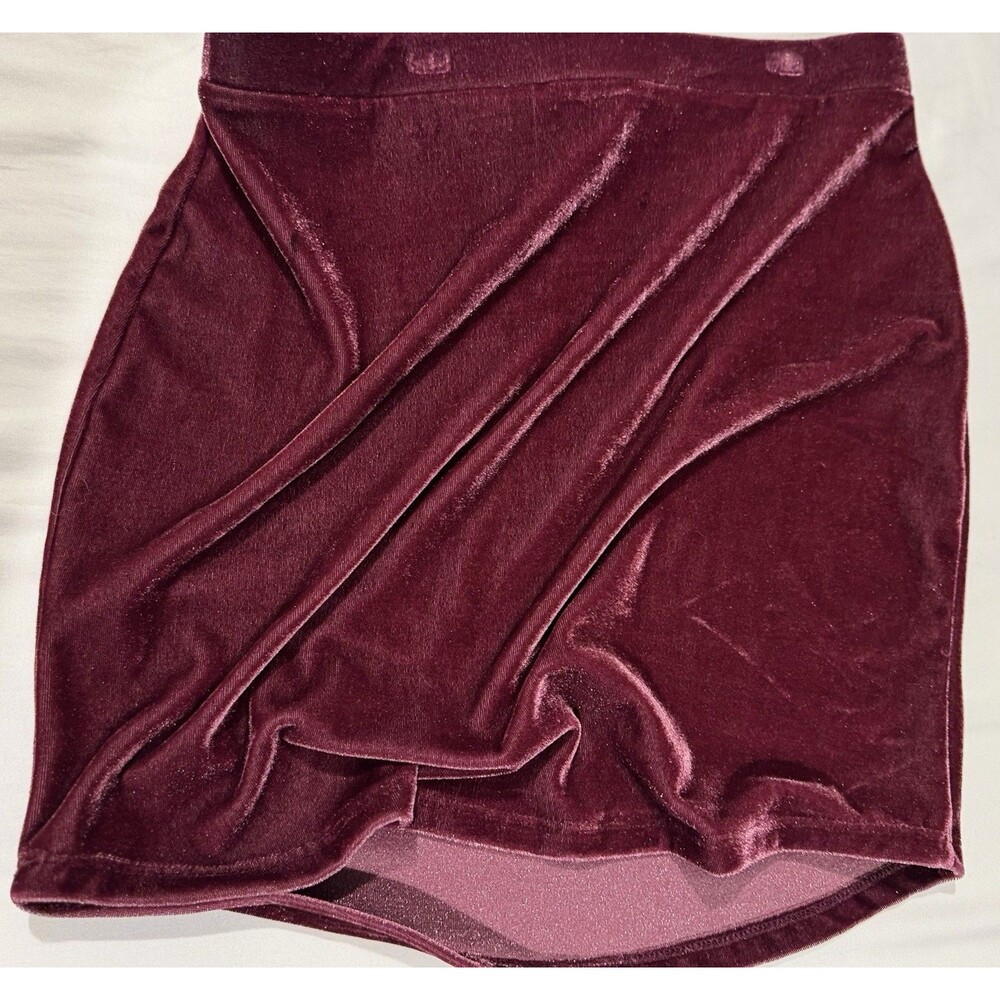 Vintage Y2K Forever 21 Plum Sparkly Velvet Mini Skirt S Holiday Coquette Xmas EC